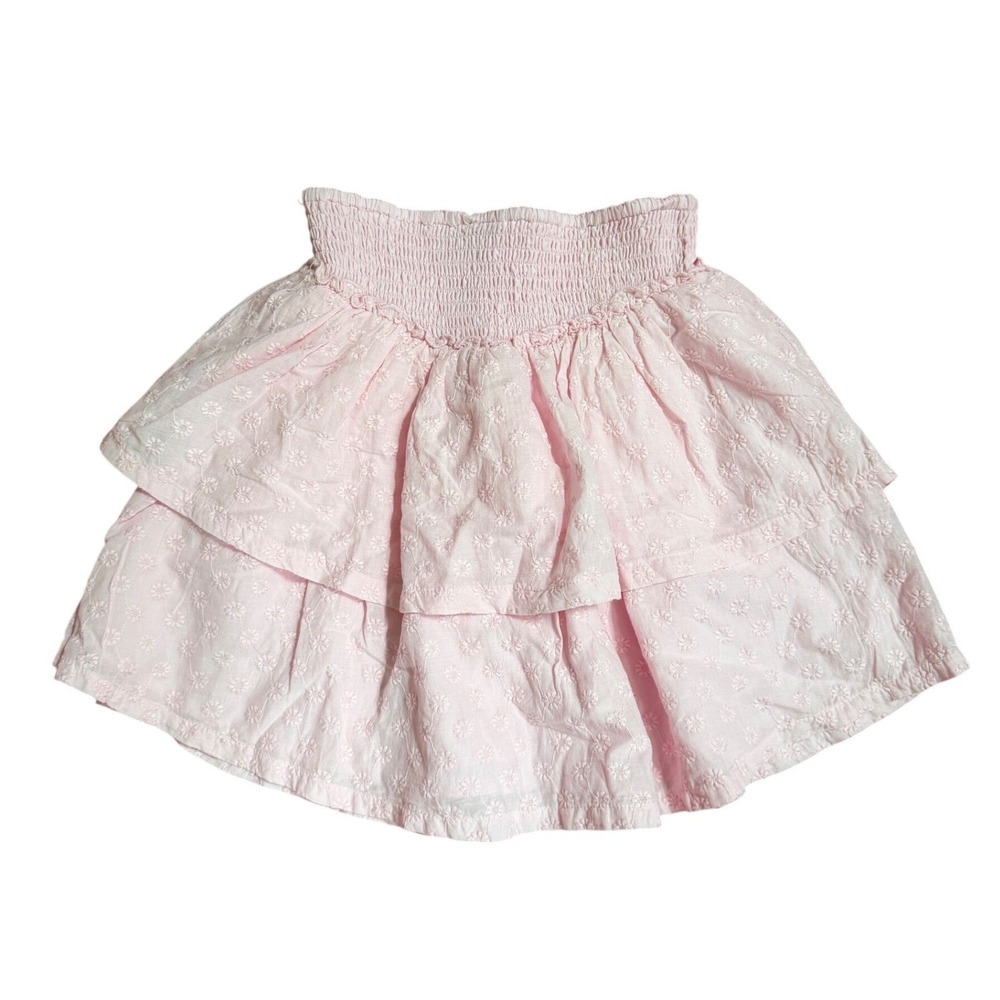 Hollister Coquette Pink Eyelet Ruffle Mini Skirt